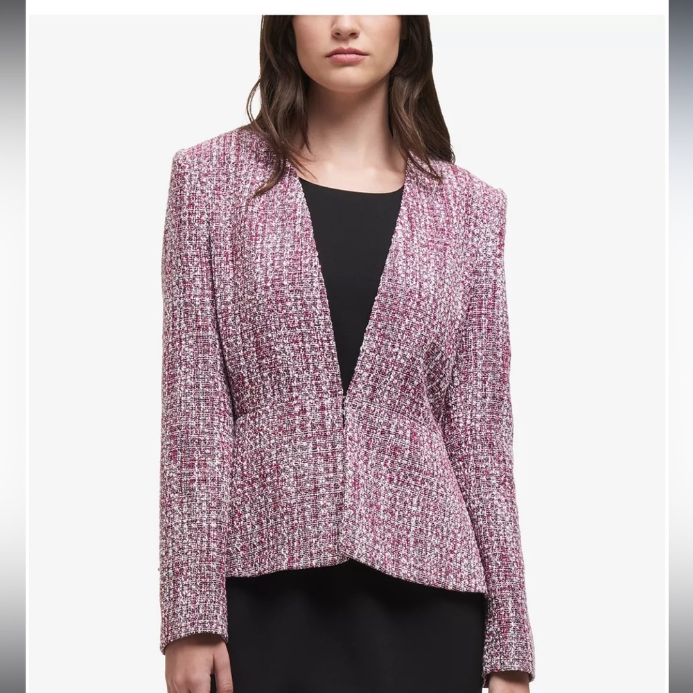 DKNY Purple Tweed Peplum blazer jacket | size 10